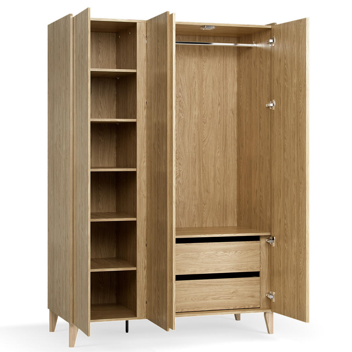 BABYZIMMER Maya Set B - 4-teilig - Eiche geölt - Eichefarben, Holz/Holzwerkstoff (140/204/60cm) - QMM TraumMöbel