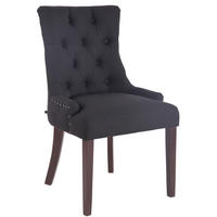 WOHNZIMMERSTUHL Stoff schwarz - Schwarz, Holz/Textil (55/92/58cm) - CLP