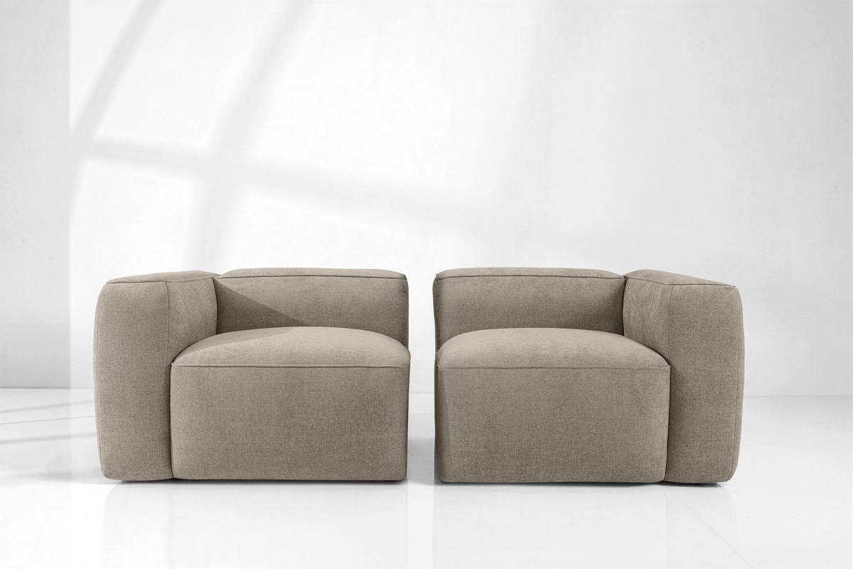 2-SITZER SOFA FUBBO, Beige - Beige, Holz/Holzwerkstoff (210/73/96cm) - KONSIMO®