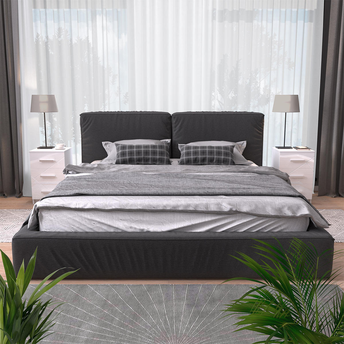 NOČNÍ STOLEK Irma Bílá - bílá, kompozitní dřevo (35.5/66/37.6cm) - Vicco