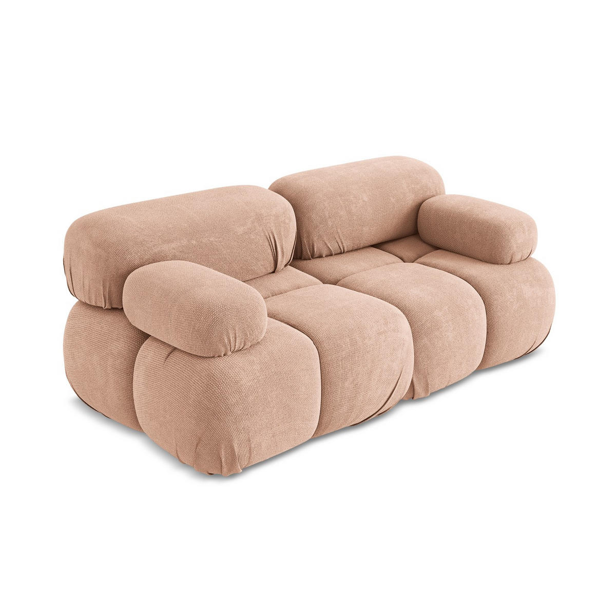 2-SITZER-SOFA Chenille Stoff Pink - Pink/Koralle, Kunststoff/Textil (190/70/96cm) - Makamii