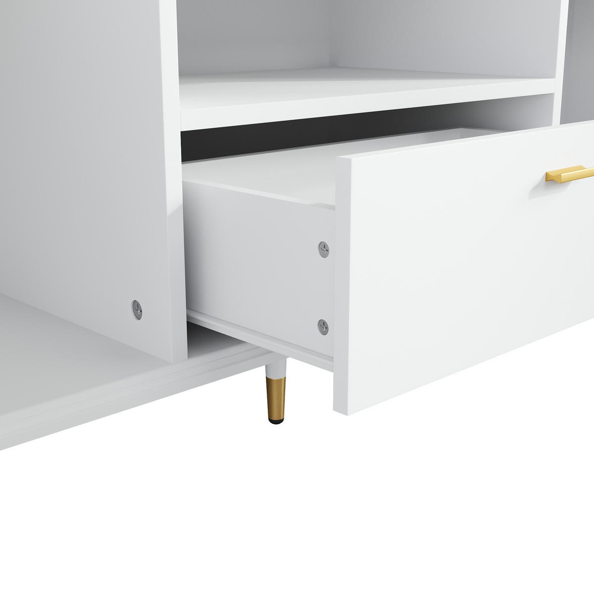TV-SCHRANK offene Fächer Schubladen Soft-Close modern - Weiß, Holzwerkstoff (36/54/170cm) - FLIEKS