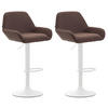 BARHOCKER 2er-Set DUBLIN Braun Stoff Weiß - Braun, Textil/Metall (51/89/52cm) - DELUKE
