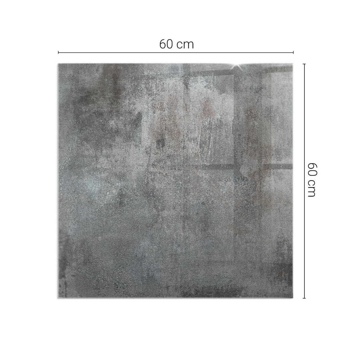 GLASPLATTE für Kamin 60x60 cm - Grau, Glas (60/60/0.4cm) - TULUP