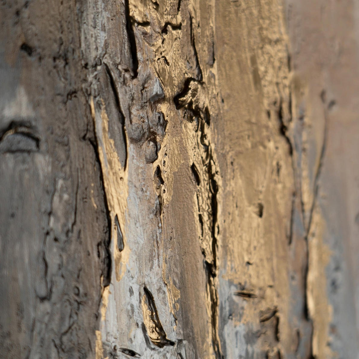 GEMÄLDE Sanfter Zeitfluss II Schattenfugenrahmen Gold 180x120 cm - Goldfarben, Holz (180/120cm) - YS-art gallery