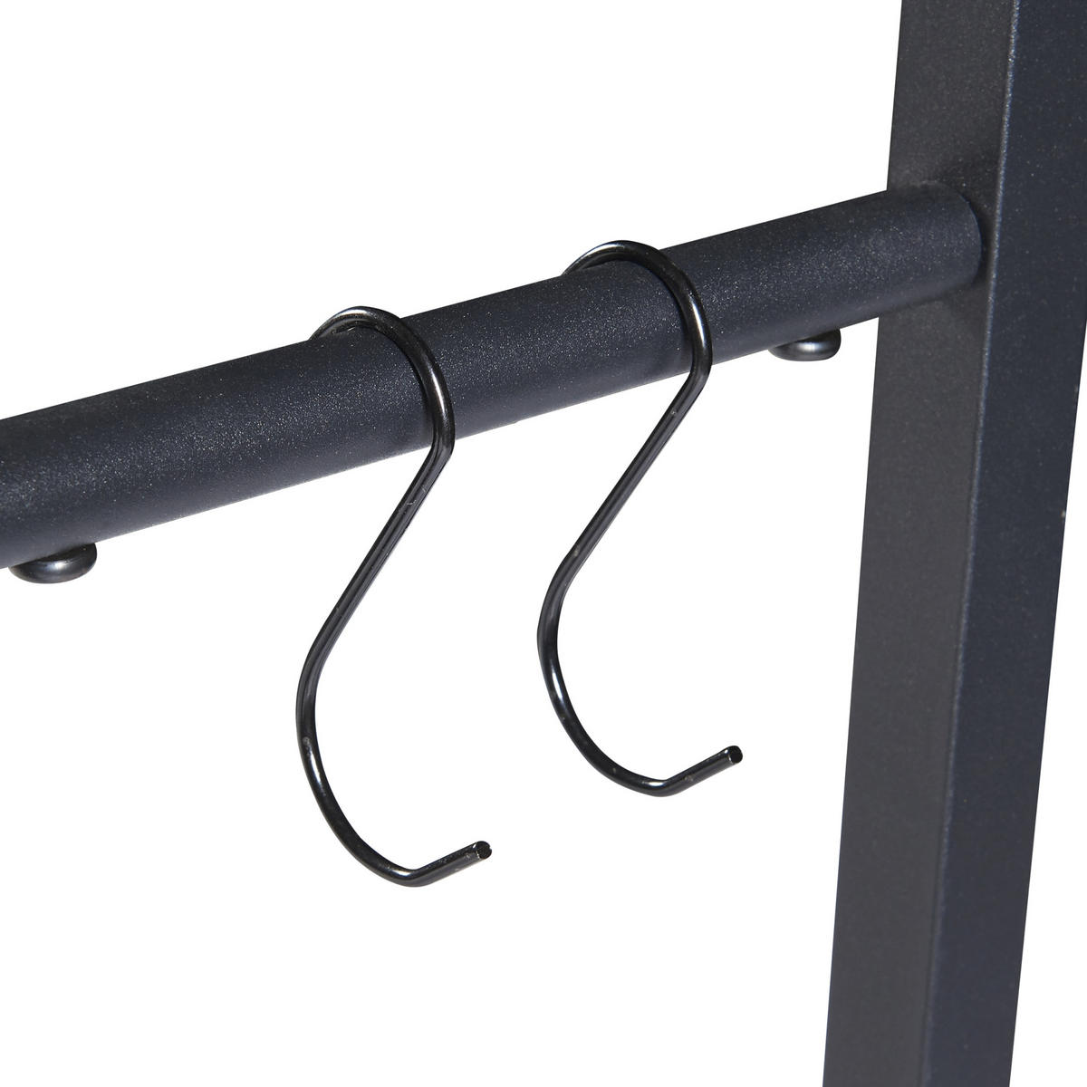 KAMINHOLZREGAL Kasan - Schwarz, Metall (100/150/25cm) - [en.casa]