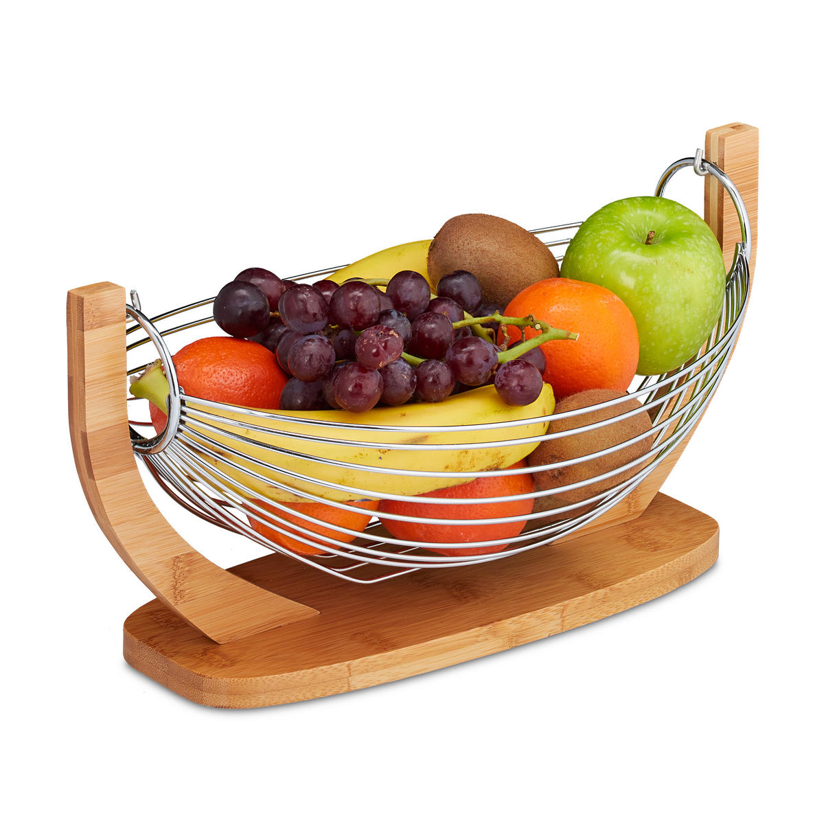 OBST-HÄNGEMATTE - Multicolor, Holz/Metall (18.5cm) - Relaxdays