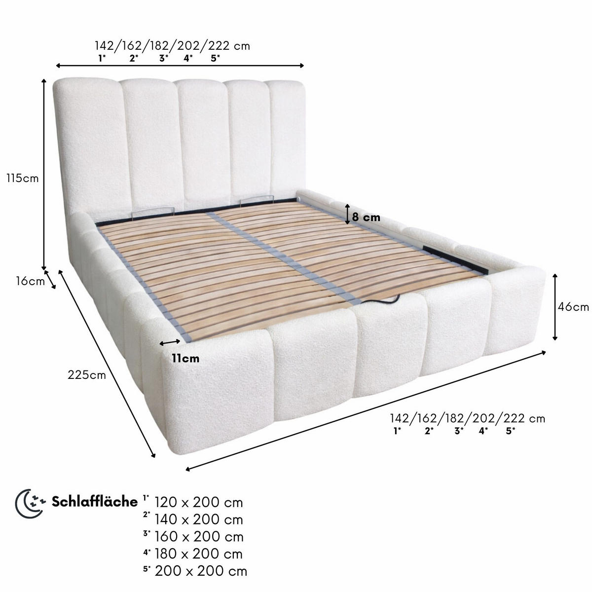 POLSTERBETT CLOUDY mit Bettkasten 180x200,Doppelbett,Lattenrost,Boxspringbett-Optik,ohne Matratze,Schlafzimmer-Beige - Beige, Holz (180/200cm) - Furnistar
