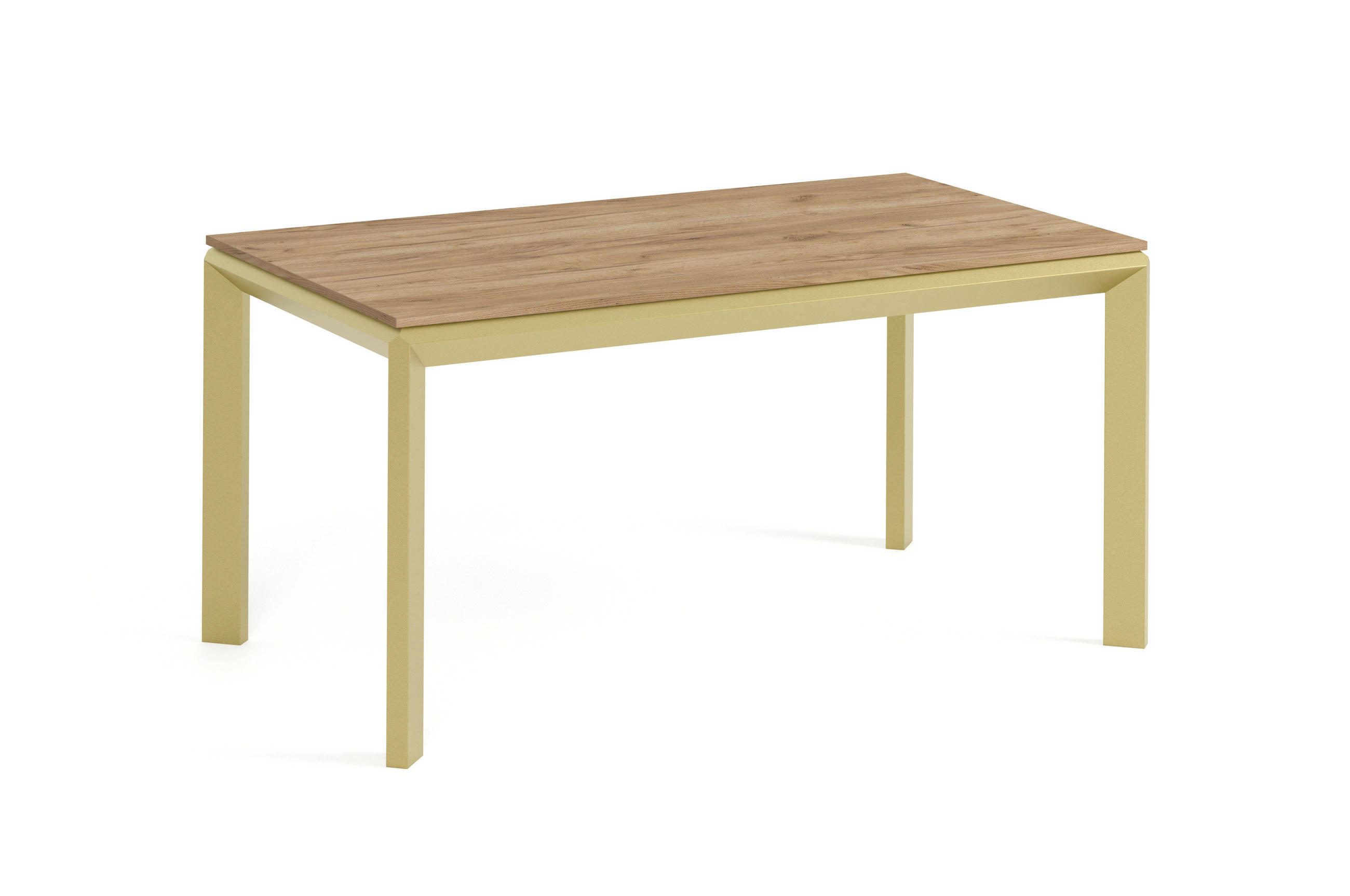 Meblini Esstisch Honigeiche, Gold 160x76x90 cm