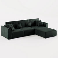 ECKSOFA LUMO L Rechts Dunkelgrau Velours-Stoff mit Schlaffunktion und Bettkasten - Dunkelgrau, Textil (293/195cm) - Barchello
