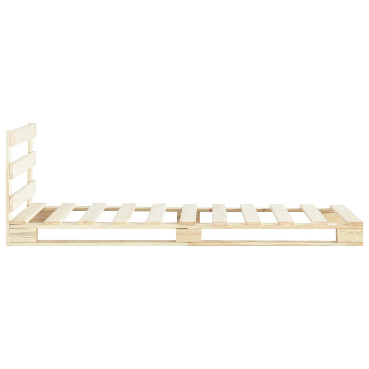 PALETTENBETT Massivholz Kiefer 90×200 cm - Braun, Holz - furnicato