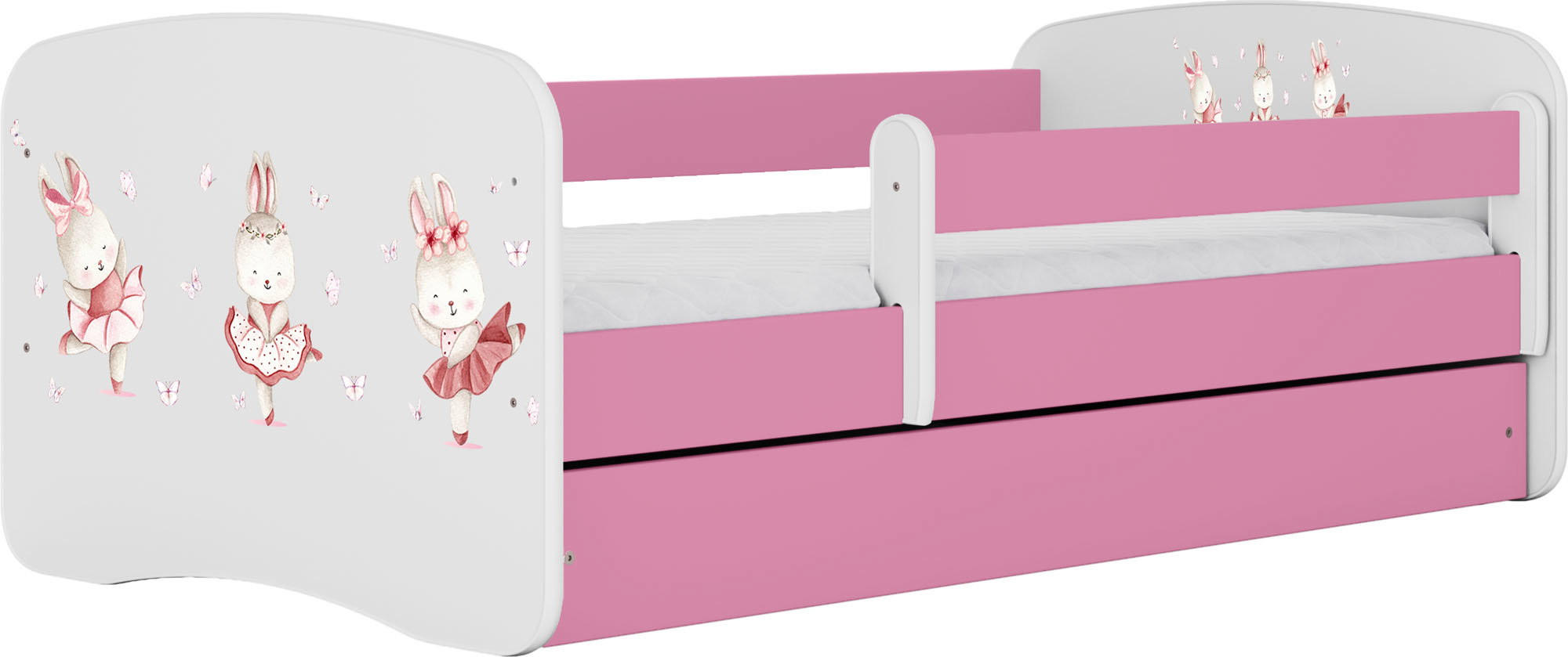 KINDERBETT Emily mit Schublade und Matratze, Rosa 80x180 cm - Altrosa/Rosa, Holzwerkstoff (180/80cm) - WFL GROUP