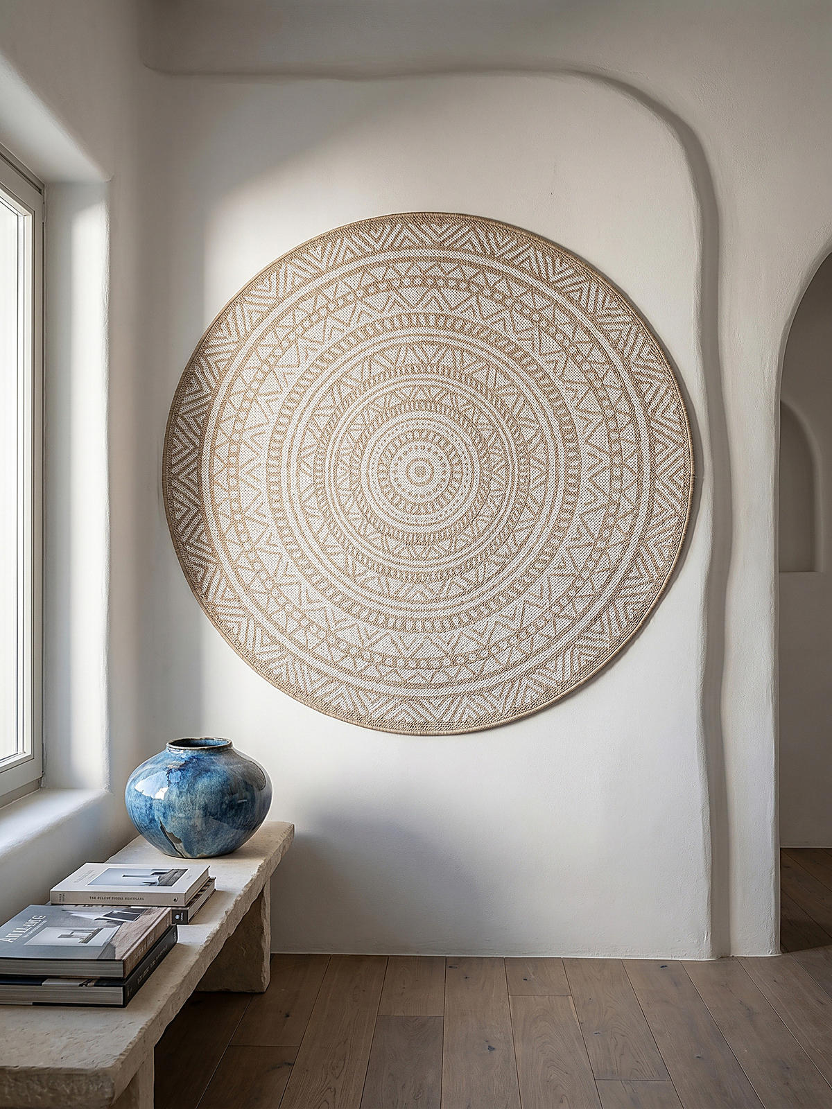 RUNDTEPPICH Orientalisch BORNO Polypropylen Natur 120 x 120 cm - Beige, Textil (120/120cm) - KADIMA DESIGN