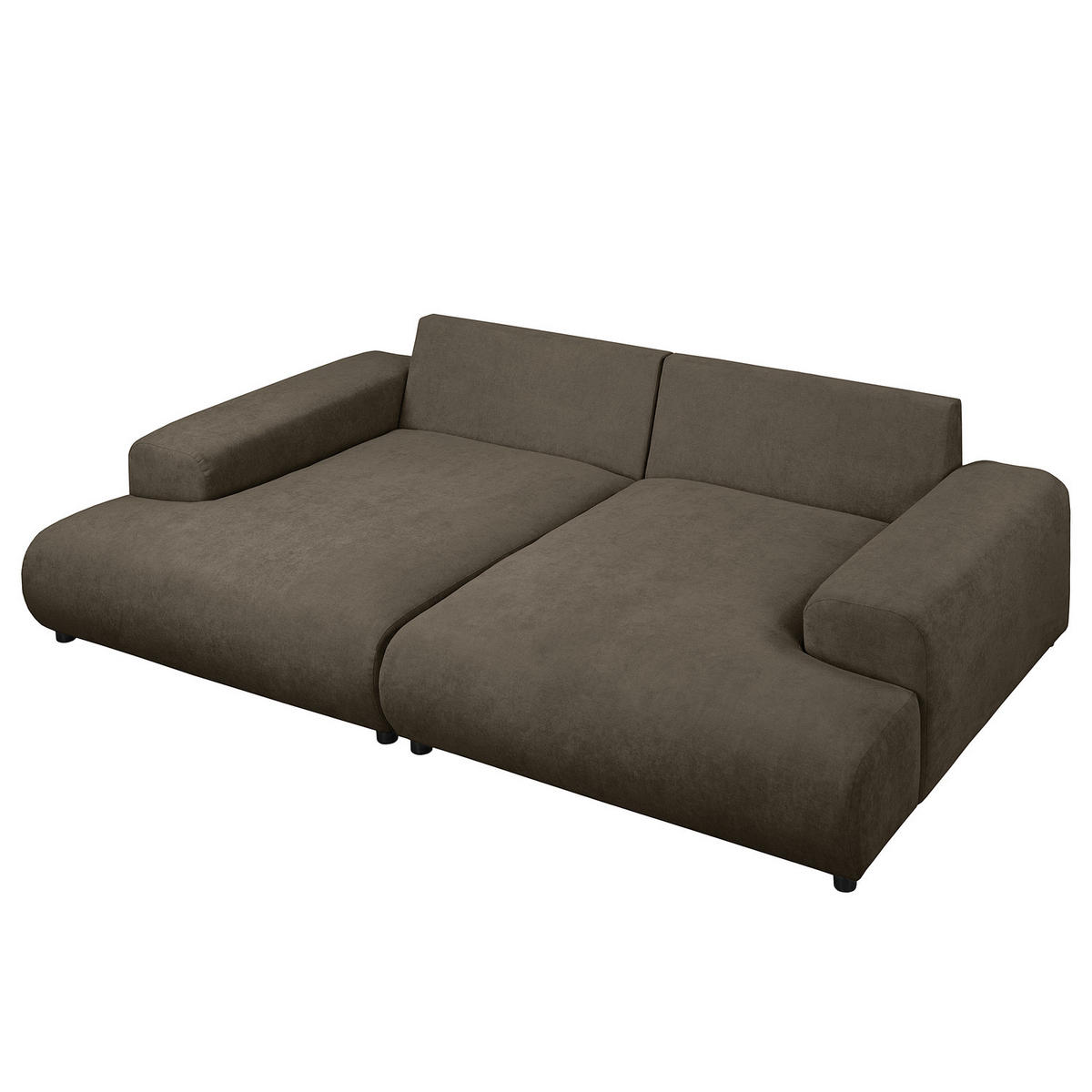 BIGSOFA - Schwarz/Grau, Kunststoff/Textil (237/79/144cm) - home24