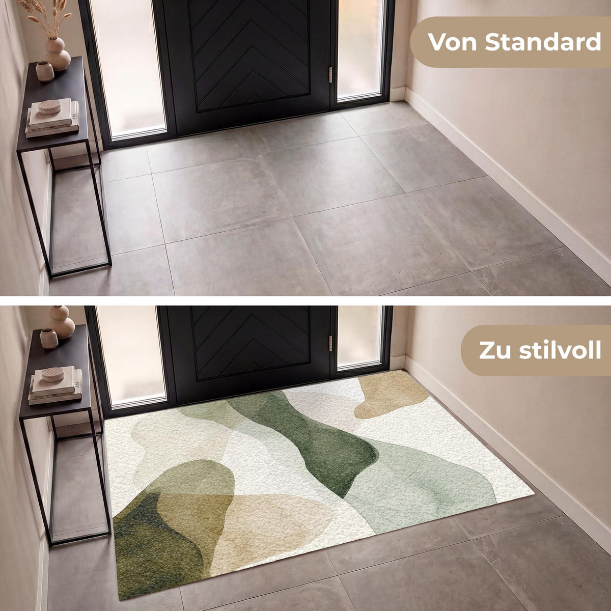 FUSSMATTE Japandi - Abstrakt - Grün Schmutzfangmatte 180x120 cm - Multicolor, Kunststoff (180/120cm) - MuchoWow