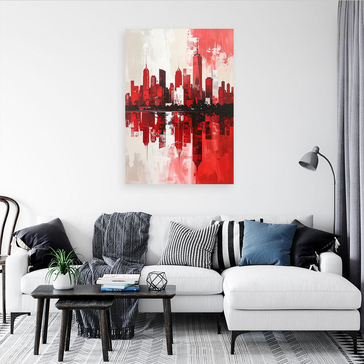 LEINWANDBILD Städte & Architektur 60x90cm - Rot, Textil (60/90cm) - Feeby