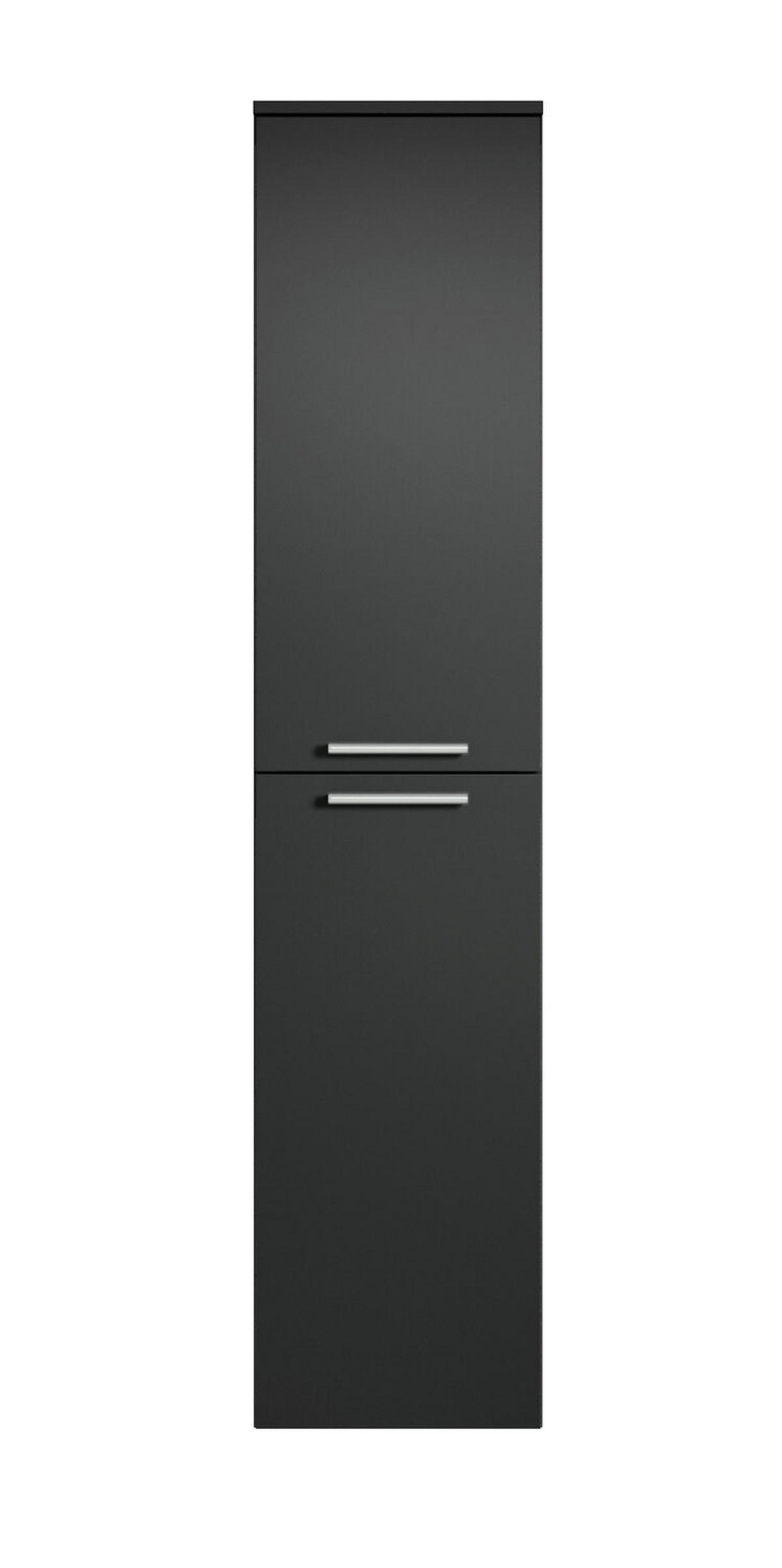 BADEZIMMERSCHRANK Saturnus mit 2 Türen Schwarz - 35 x 35 x 130 cm - Schwarz, Holz (35/130/35cm) - Badplaats