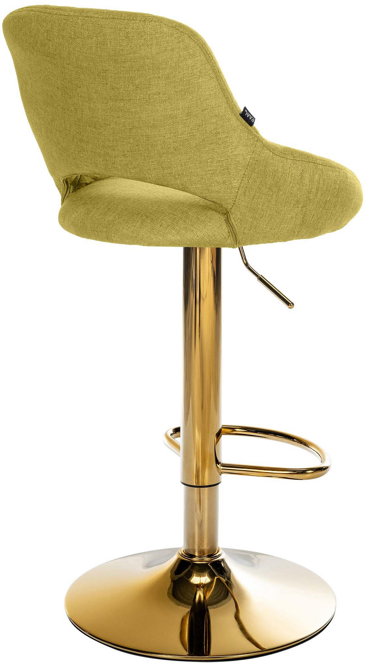 BARHOCKER Stoff Grün - Goldfarben/Grün, Textil/Metall (47/85/48cm) - CLP