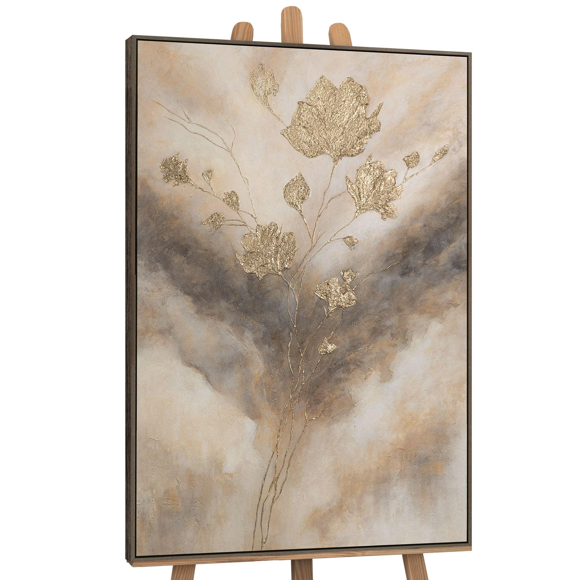 GEMÄLDE Leuchten in den Wolken Schattenfugenrahmen Grau 140x100 cm - Grau, Holz (140/100cm) - YS-art gallery