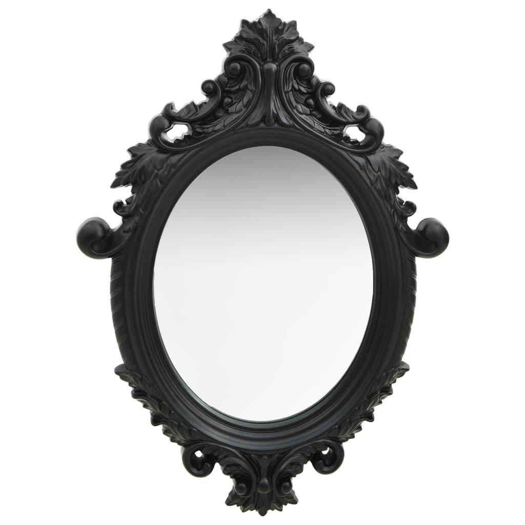 WANDSPIEGEL im Schloss-Stil 56x76 cm Schwarz - Schwarz, Glas (56/76/1cm) - furnicato