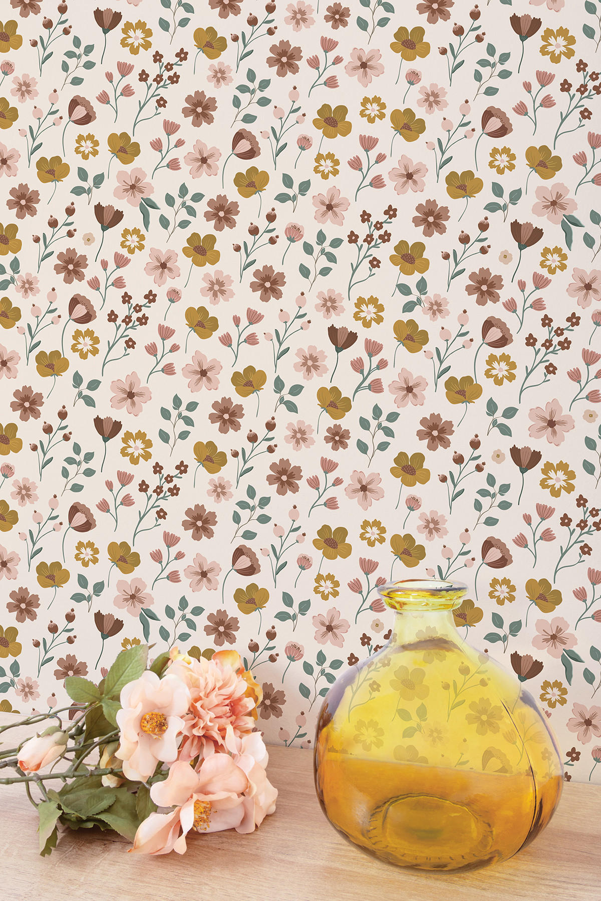 VLIESTAPETE Capucine, Blumen 50 cm x 10m, Mehrfarbig - Multicolor, Papier (50/1000cm) - Lilipinso