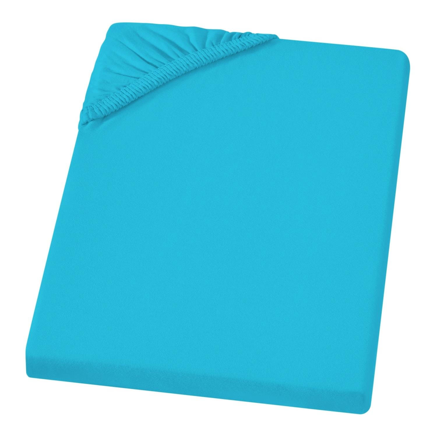 BABY-SPANNBETTLAKEN 60x120 - 70x140 cm Jersey Babybett Bettlaken aus 100% Baumwolle, Spannbetttuch Laken Uni Türkis - Türkis, Textil (70/140cm) - Carpe Sonno