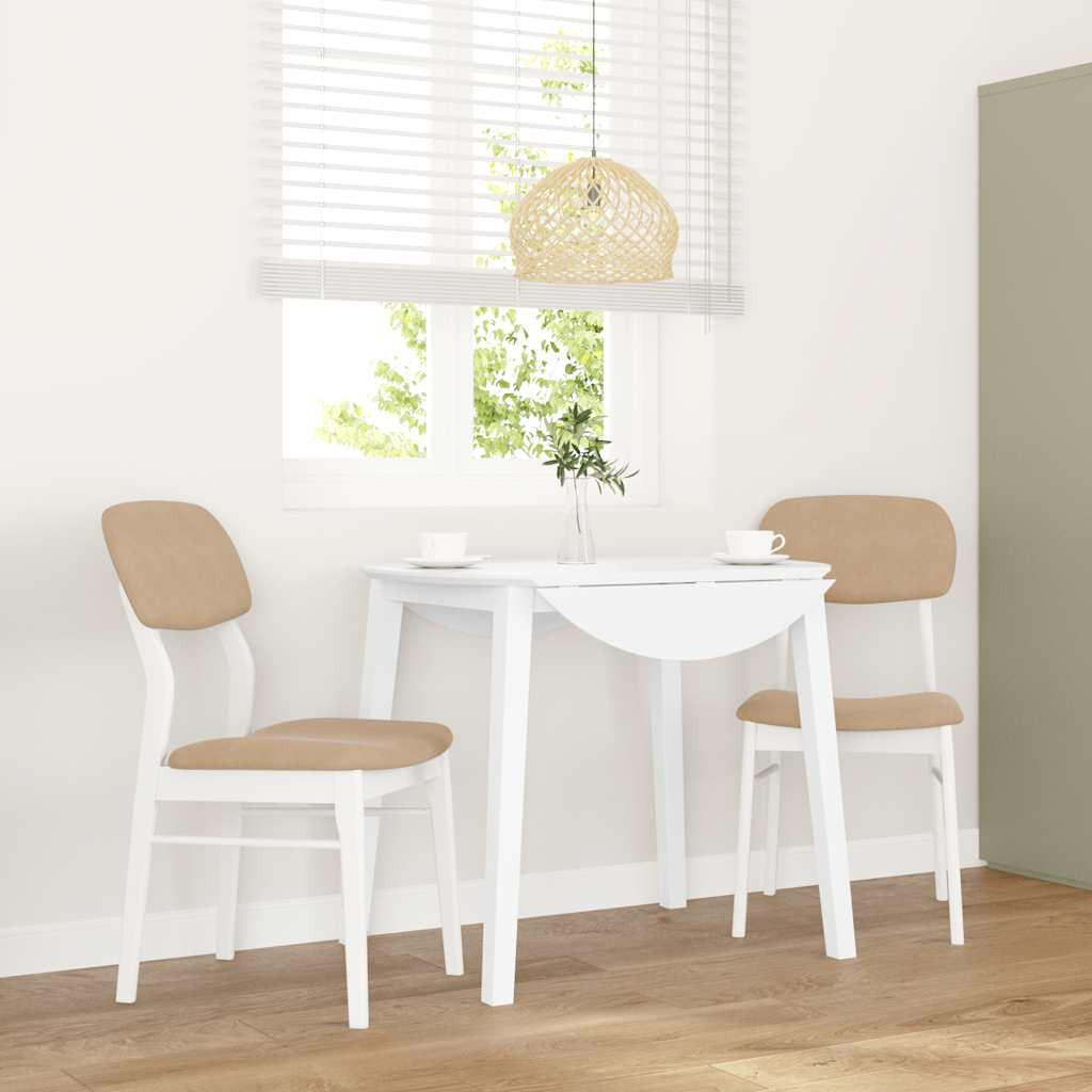ESSZIMMERSTÜHLE mit Kissen 2 Stk. Weiß Massivholz Gummibaum 45*56*86.5cm - Weiß/Braun, Holz (45/86.5/56cm) - ZMH