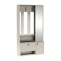 GARDEROBENSCHRANK Pots Plus mit zwei Türen und Sitzpolster kaschmir - Kaschmir, Holzwerkstoff (100/190/33cm) - Beautysofa