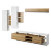 WOHNWAND ALVDAL SET1 ABS-Kante Eiche Weiß - Weiß, Glas/Holzwerkstoff (260/172/40cm) - Komodee