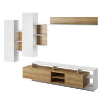 WOHNWAND ALVDAL SET1 ABS-Kante Eiche Weiß - Weiß, Glas/Holzwerkstoff (260/172/40cm) - Komodee