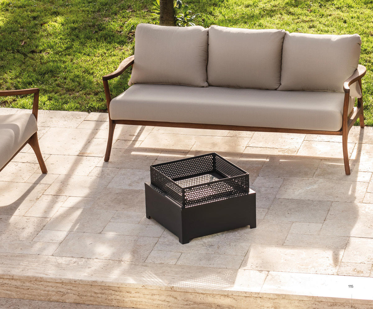 FEUERSCHALE Fireplace Schwarz Corten 55 x 55 x 37 cm 16 kg aus Cortenstahl - Schwarz/Kupferfarben, Metall (55/37/55cm) - The Favilla