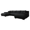 WOHNLANDSCHAFT Nojan U Cord - Schwarz, Holz/Kunststoff (351/80/191cm) - MIRJAN24
