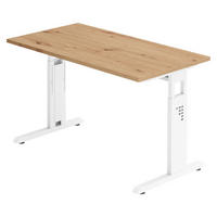 SCHREIBTISCH Serie-O (Mini) 67,2/120/74 cm in Wildeiche/Weiß - Wildeiche/Weiß, Holzwerkstoff (67.2/120/74cm) - bümö