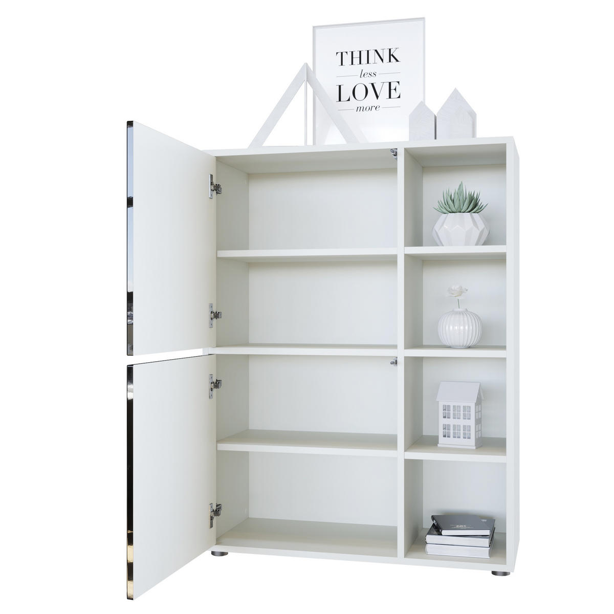 HIGHBOARD Cuba Türen in Grau Hochglanz - Grau, Holzwerkstoff (79/105.5/35.5cm) - Vladon