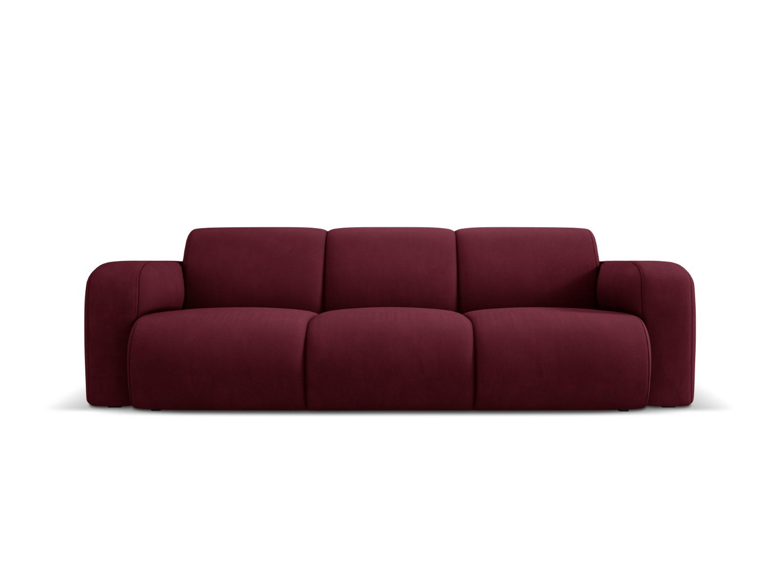 SOFA Molino aus strukturiertem Stoff burgundfarben 3 Sitzplätze - Bordeaux, Textil (95/72/235cm) - Micadoni