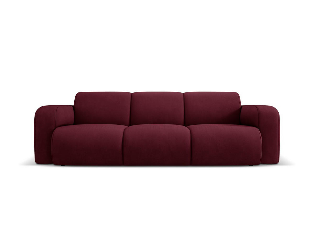 SOFA Molino aus strukturiertem Stoff burgundfarben 3 Sitzplätze - Bordeaux, Textil (95/72/235cm) - Micadoni