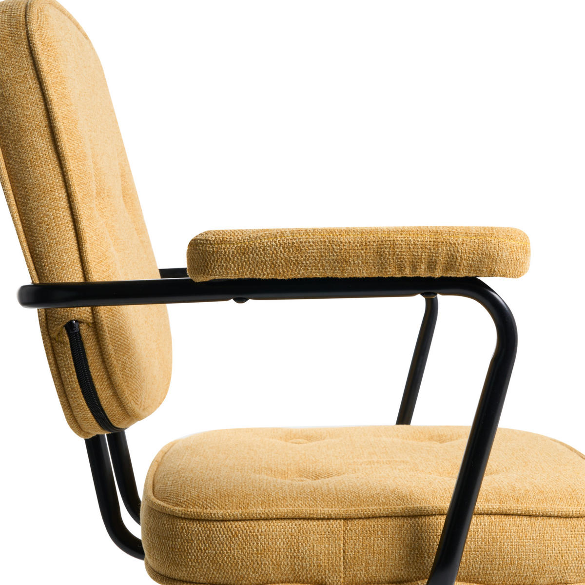 SCHREIBTISCHSTUHL Stoff Gelb Pawnee - Gelb, Textil (64/88/64cm) - Beliani