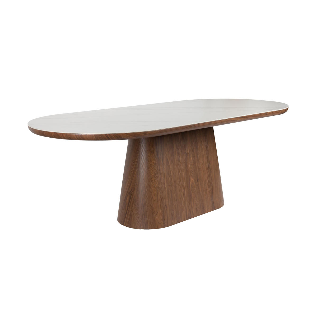ESSTISCH Almira Oval 180 cm Weiß/Dunkelbraun - Braun, Holz (180/90/77cm) - Housecraft Living