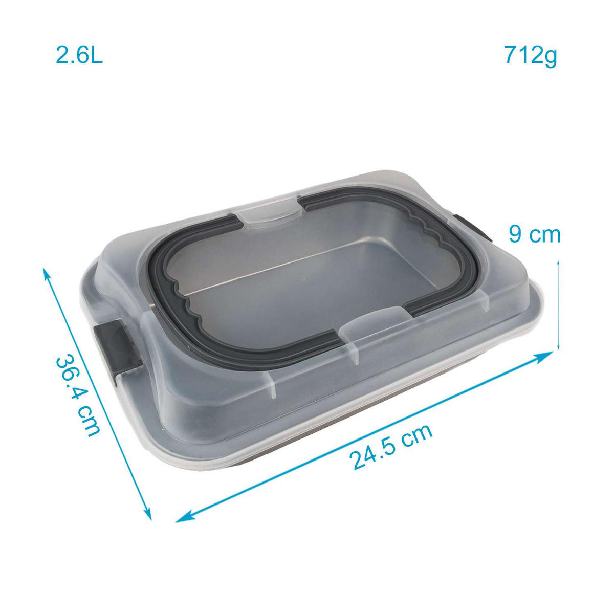 BACKBLECH mit Abdeckhaube - Silberfarben, Metall (25/9/37.1cm) - Intirilife