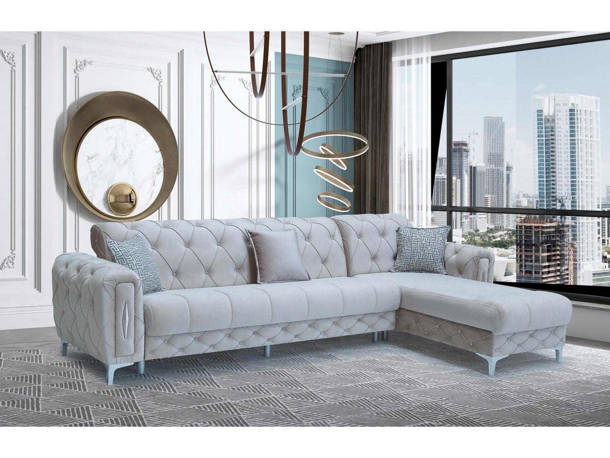 ECKSCHLAFSOFA Patna Beige - Langer Schenkel Links - Beige, Holzwerkstoff/Kunststoff (315/245cm)