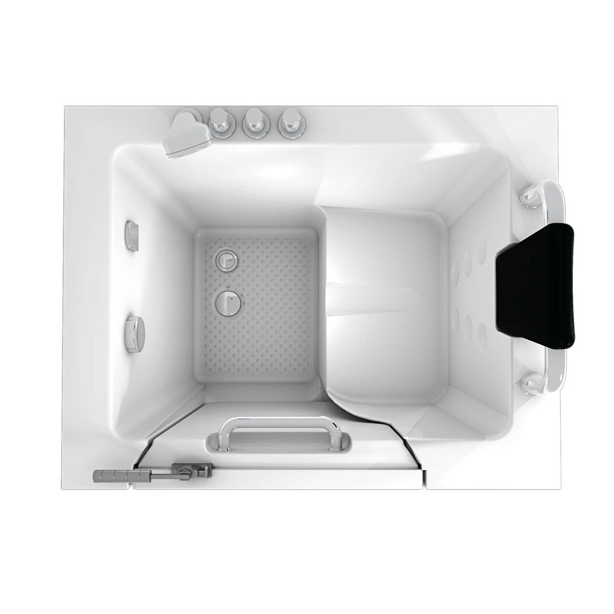 SENIORENWANNE S02-TH-C-R Weiß - Weiß, Glas/Kunststoff (78/113/100cm) - AcquaVapore by Sandra Jentho