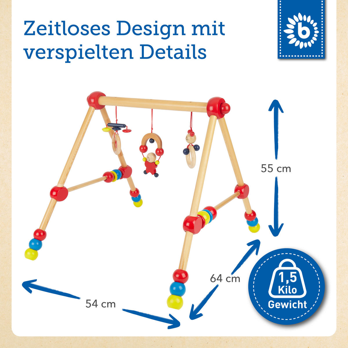 SPIELBOGEN aus Holz - Rot, Holz (64/54cm) - Bieco Spielwaren