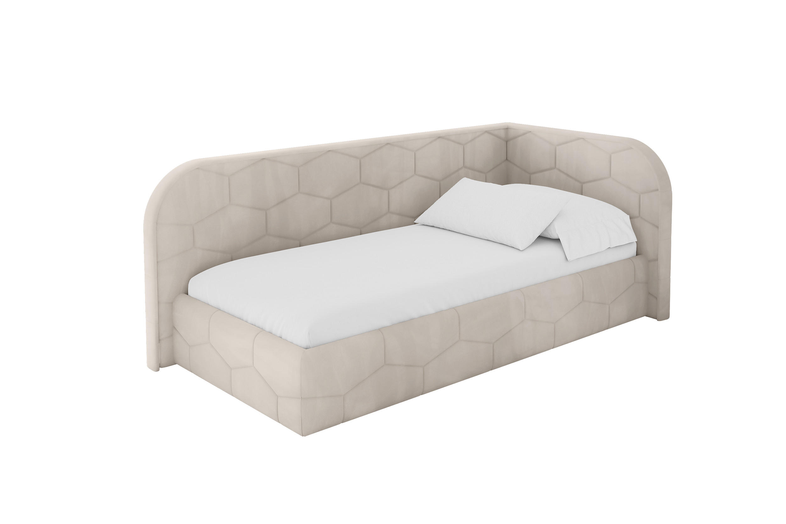 ALTDECOR JEDNOLŮŽKOVÁ POSTEL pro mládež s úložným prostorem a matrací H3/H4, vlevo - JAXY 90x200 béžová