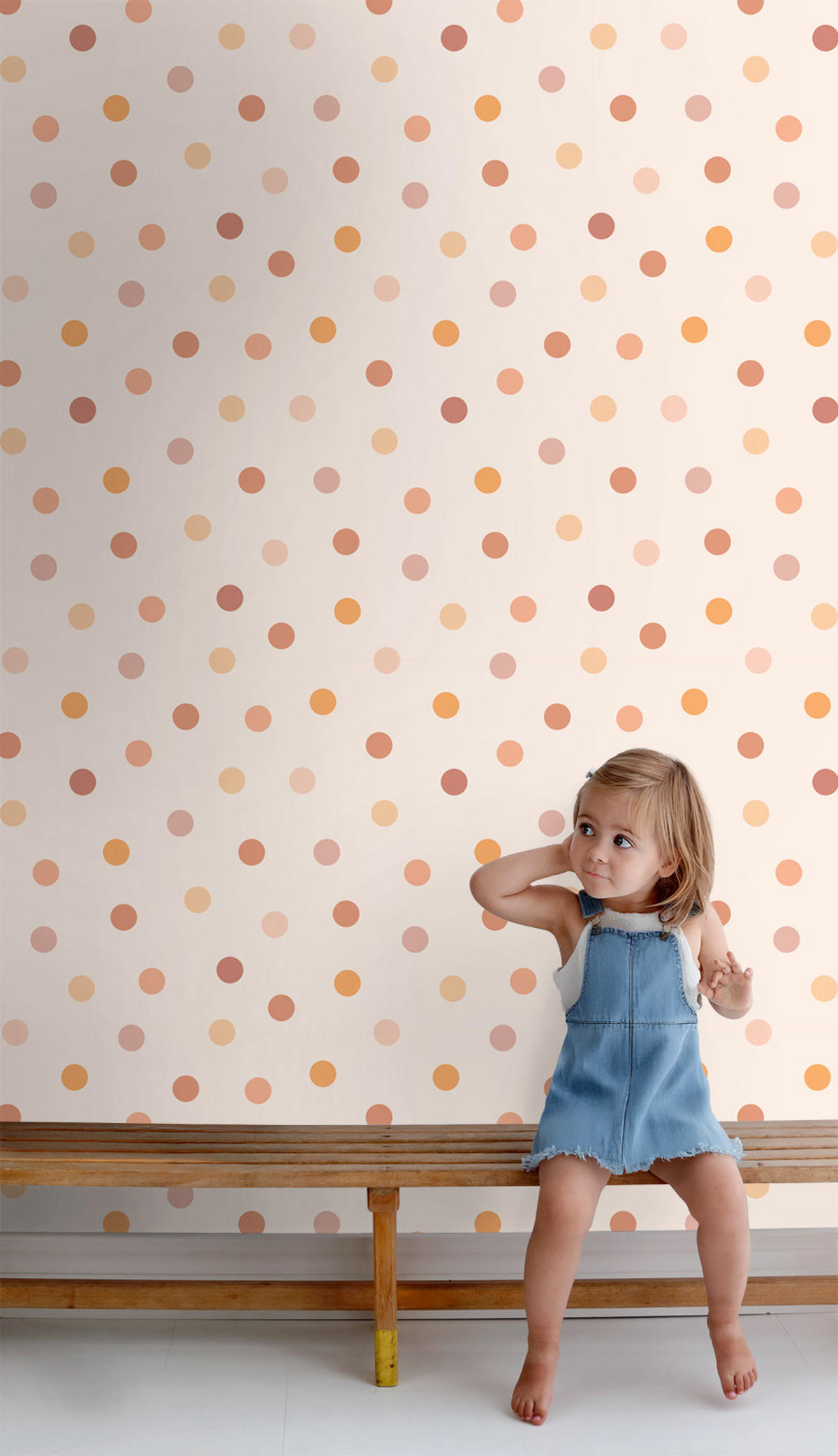 TAPETE Punktmuster 50 x 900 cm - Orange, Papier (50/0.1cm) - ESTAhome