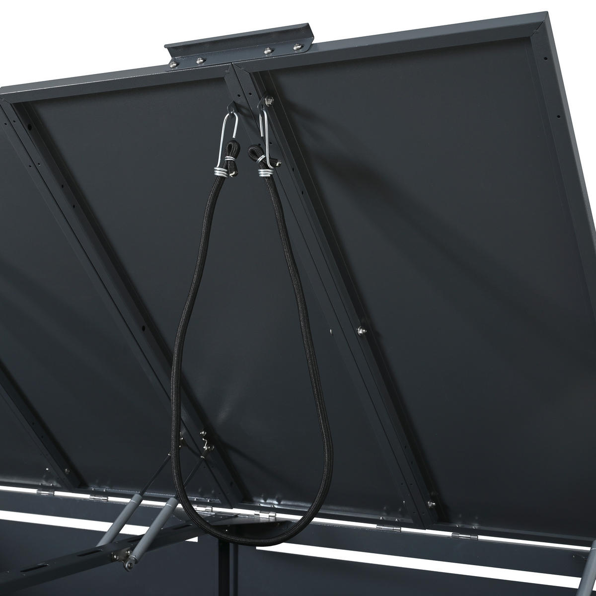 MÜLLTONNENBOX Zweiteilig Holzmaserung Grau - Grau, Metall (132/118.5/80cm) - ComfortXL