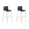 BARHOCKER 2er Set Kunststoff schwarz - Chromfarben/Schwarz, Kunststoff/Metall (43/100/48cm) - CLP