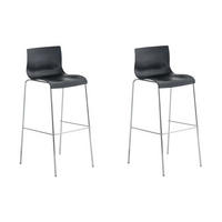 BARHOCKER 2er Set Kunststoff schwarz - Chromfarben/Schwarz, Kunststoff/Metall (43/100/48cm) - CLP