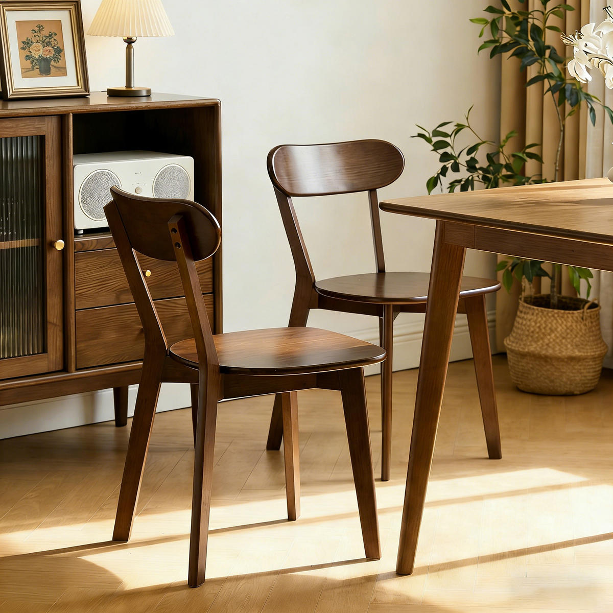 STUHL-SET 2 Stück Massivholz, DE-42428, Walnuss - Walnussfarben, Holz (40/78/49.5cm) - ComfortXL