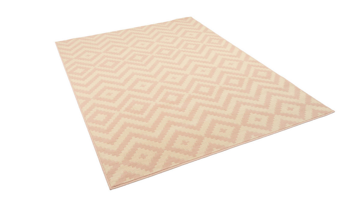 TEPPICH MODERN TRENDLINE RAUTEN - Rosa, Textil (80/150cm) - Pergamon