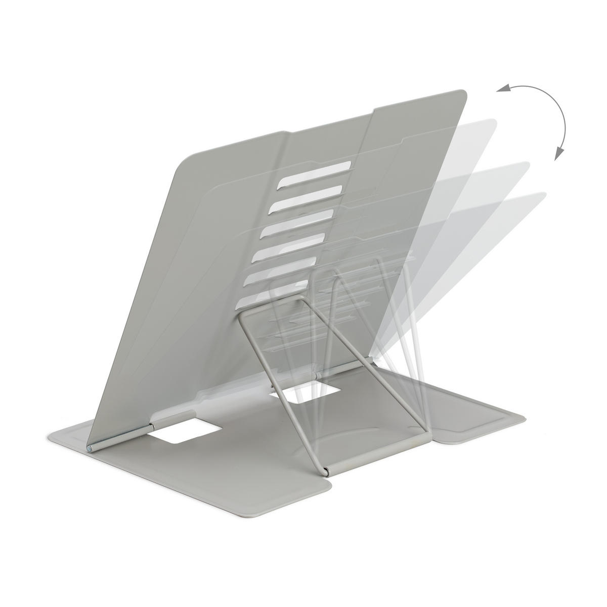 2xBUCHSTÄNDER - Grau, Metall (21/18/16.5cm) - Relaxdays